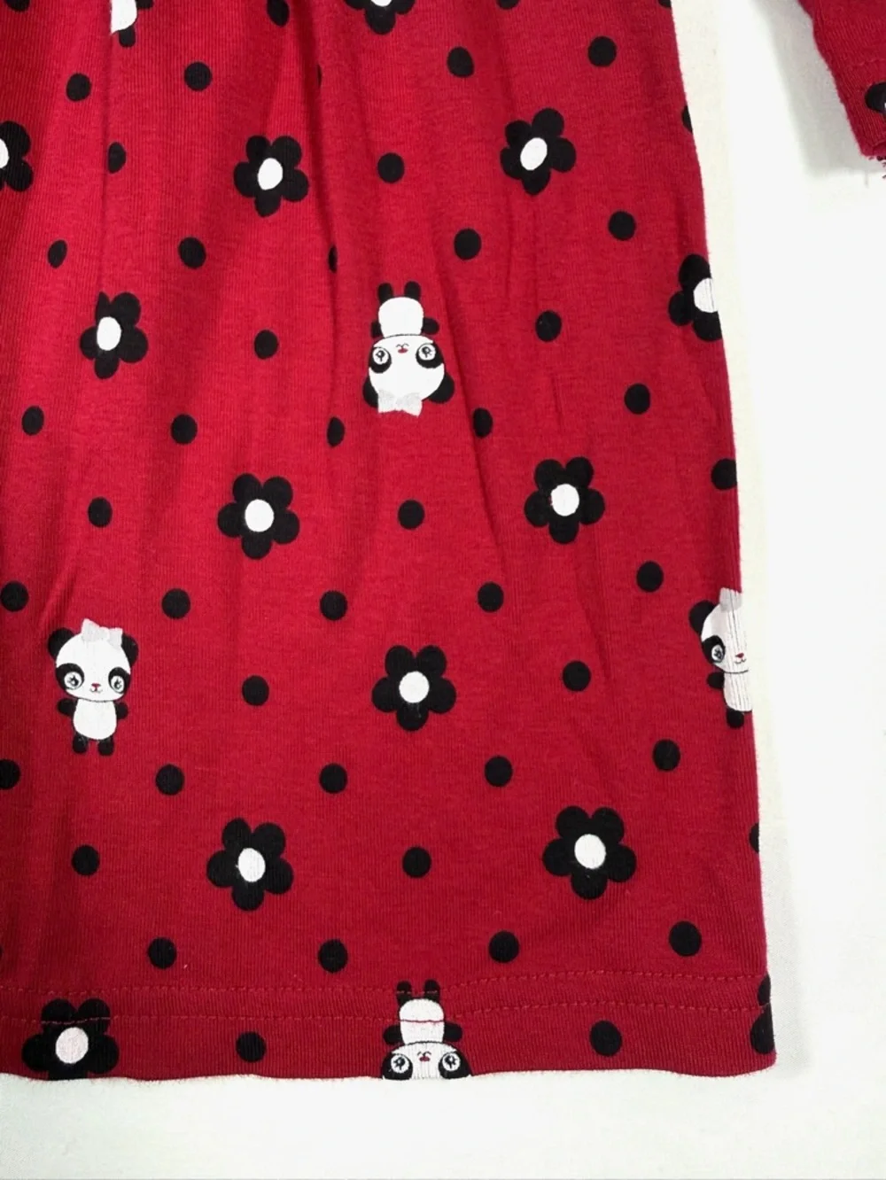 GYMBOREE Girls Floral Panda Dress Size‎ 7 Long Sleeve Cotton Skater Style 2009